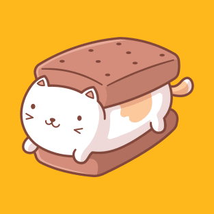 Ice Cream Sandwich Cat Kawaii T-Shirt