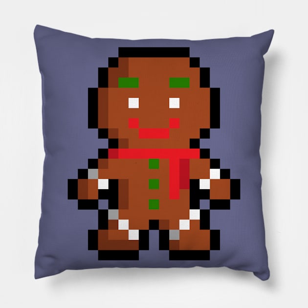 cute gingerbread pixel kids Pillow by Pixelo