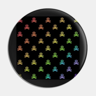 Skulls and Crossbones RAINBOW COLORED Pin