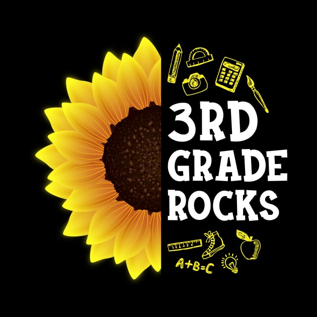 Sunflower 3rd Grade Rocks Shirt Teacher Student Kid Back To School by hardyhtud