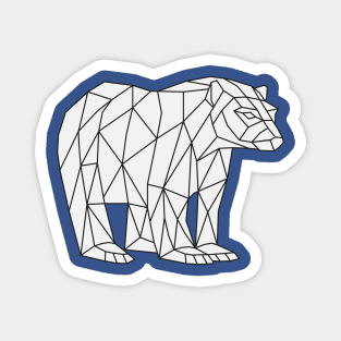 Low Poly Bear Outline on white Magnet