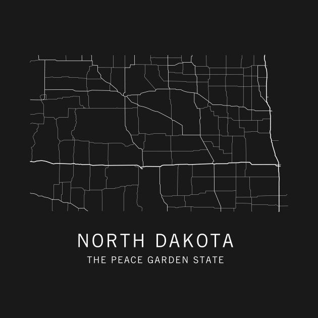 North Dakota State Road Map by ClarkStreetPress