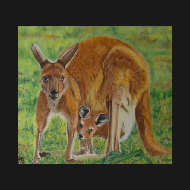 Mum and Joey Kangaroos by angipangi7