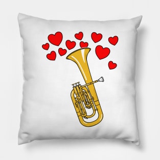 Valentines Tenor Horn Teacher Brass Player Wedding Musician Pillow