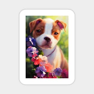 Watercolor pitbull Magnet