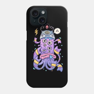 Multi eyed cartoon monster illustration Phone Case