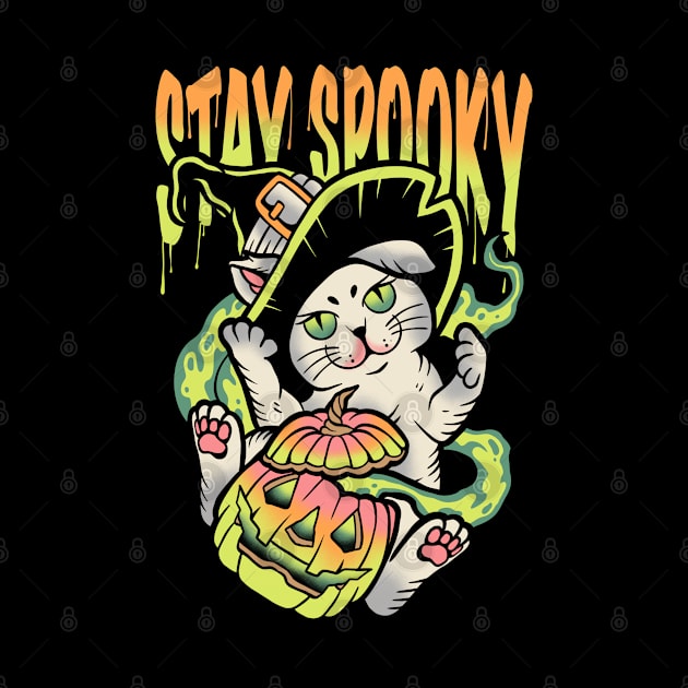 Cat Spooky Pumpkin Vintage by Afdhal Project