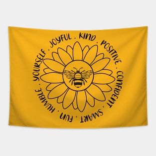 Bee Kind, Stay Positive, Be Yourself Funny Bee Lover Shirt Tapestry