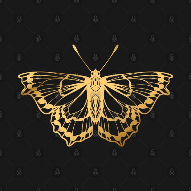 Gold butterfly by OKUR Creative