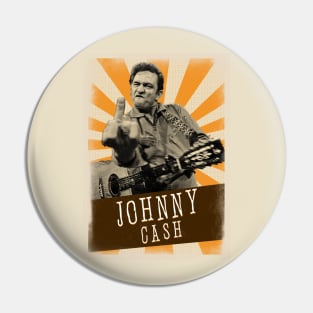 Vintage Aesthetic johnny cash middle finger Pin