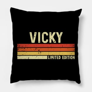 Vicky Name Vintage Retro Limited Edition Gift Pillow