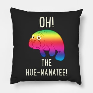 Oh! The Hue-Manatee Pillow