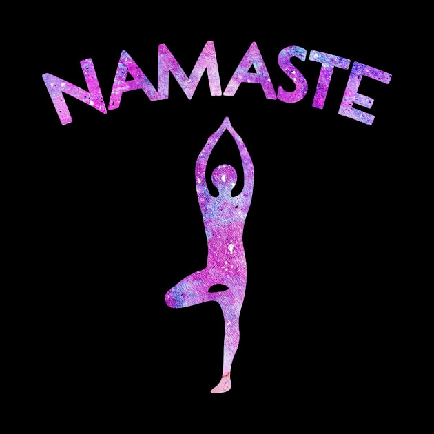 Namaste Yoga Watercolor Yogi Pose by charlescheshire