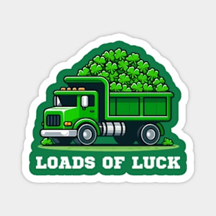 St Patricks Day Kids Shamrock Loads of Luck Truck Boys Magnet