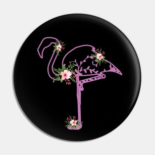 Floral Flamingo Pin