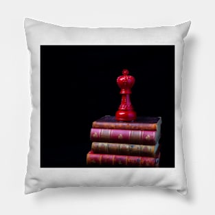 Red King On Old Books Pillow