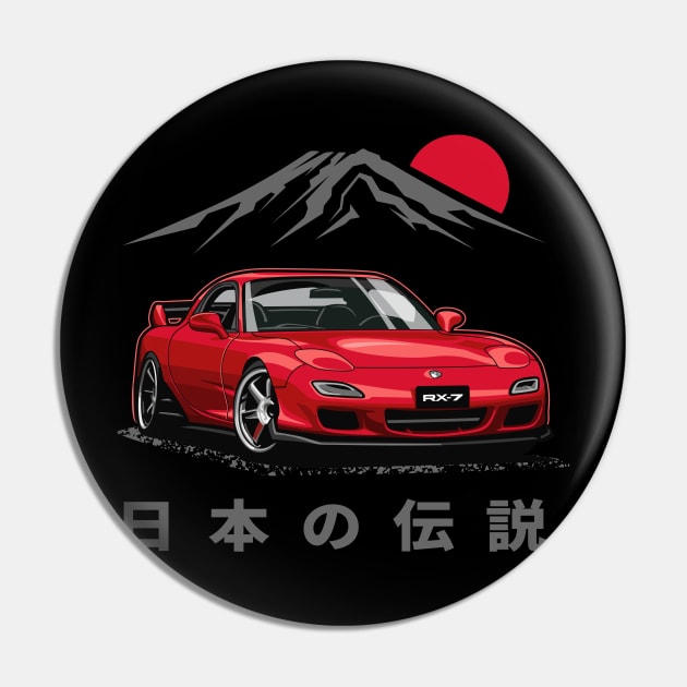 JDM Tuner RX-7 (Sunrise Red) Pin by Jiooji Project