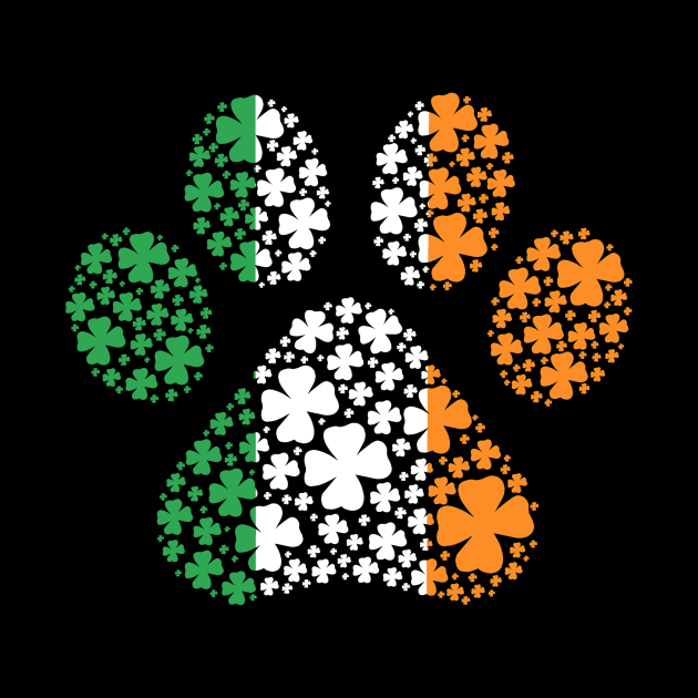 Irish Shamrock Lucky Pawprint by Art by Deborah Camp