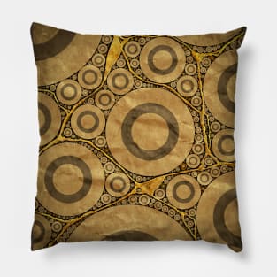 Golden Brass Kintsugi Abstract Pillow