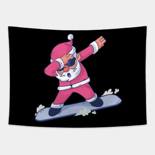 Snowboarding Santa Dab Tapestry