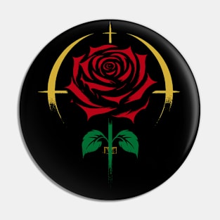 Classic Beauty: Gothic Red Rose Pin