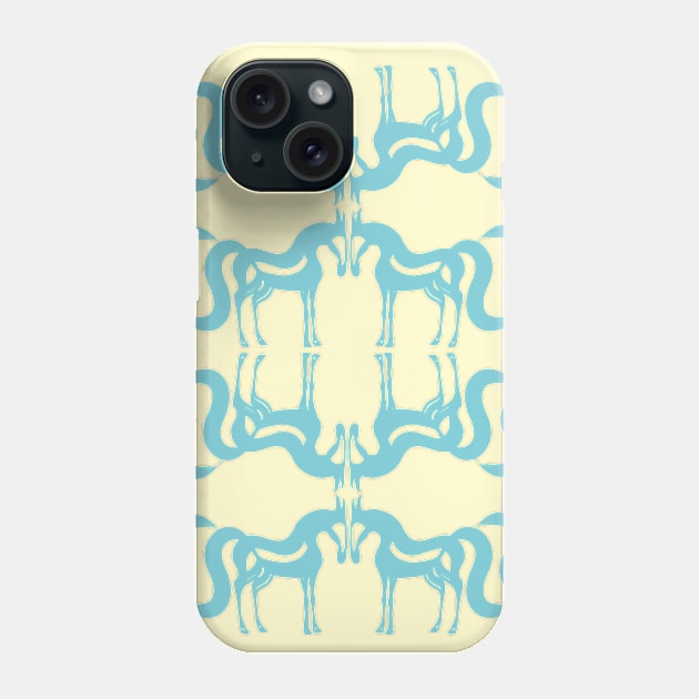 The Essence of a Horse Ornament (Cream and Blue) Phone Case by illucalliart