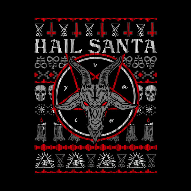 Satanic Christmas - Hail Santa Ugly Sweater - Satanic - Pillow