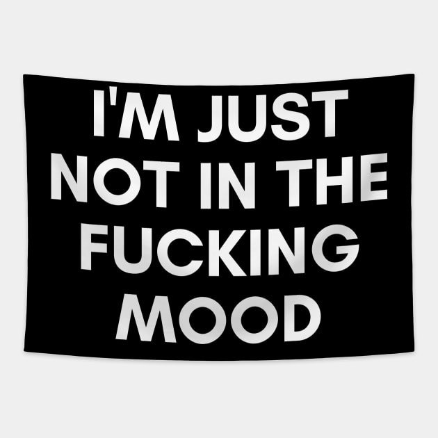 I'm Just Not In The Fucking Mood. Funny Sarcastic NSFW Rude Inappropriate Saying Tapestry by That Cheeky Tee