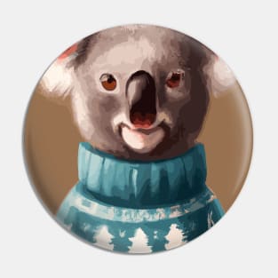 Koala in a Christmas Pullover Pin