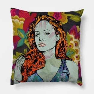 Hippie poster girl Pillow