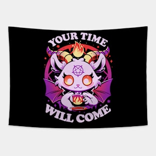 Teatime in Hell - Cute Baphomet Demon Tapestry