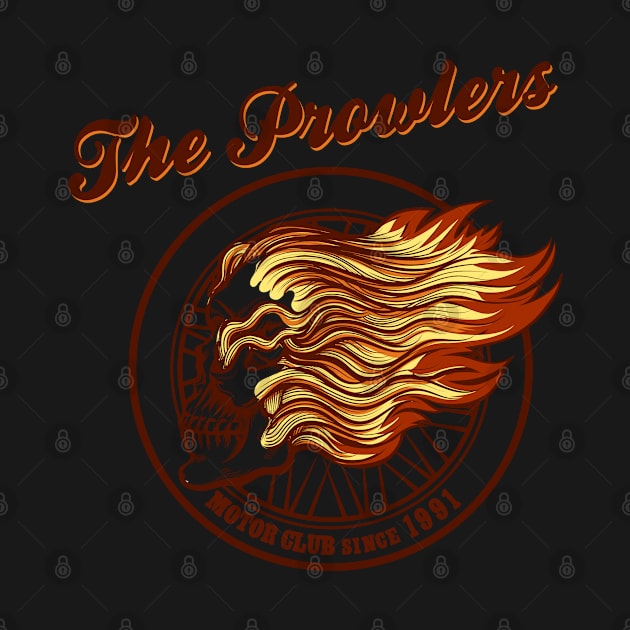 Skull in flames Biker club Emblem by devaleta