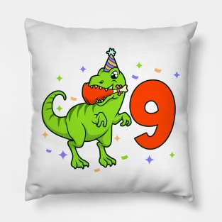 I am 9 with TREX - boy birthday 9 years old Pillow