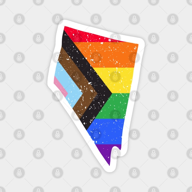 Nevada State Pride: Embrace Progress with the Progress Pride Flag Design Magnet by PositiveMindTee