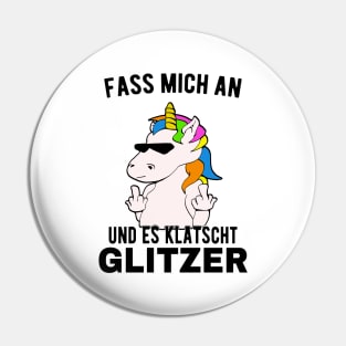 Einhorn zeigt Mittelfinger Es Klatscht Glitzer Fun Pin