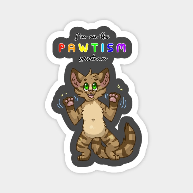 Pawtism Spectrum ActuallyAutistic Pride Magnet by Catbreon