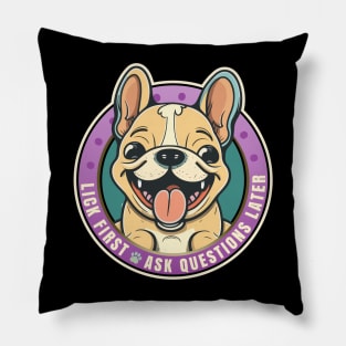 Lick First! French Bulldog Design Pillow