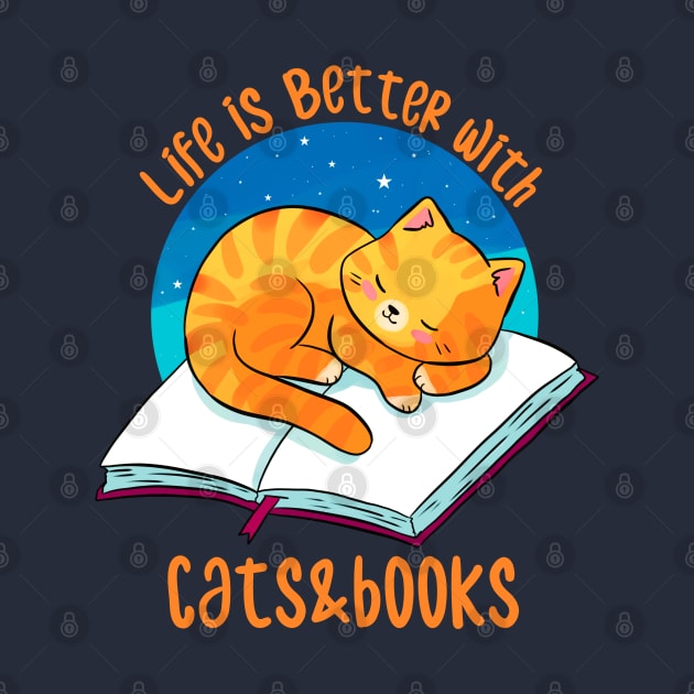 Life is better with cats and books by Yarafantasyart