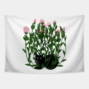 Cat and king protea Tapestry