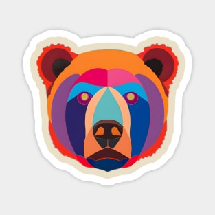 Pop Art Bear Face Magnet