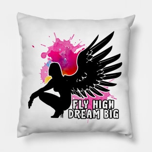 Angel Fly High Dream Big Pillow