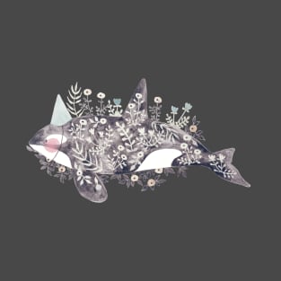 Orca With Flowers T-Shirt