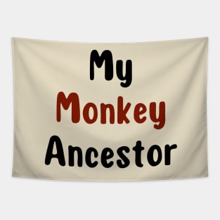 My Monkey Ancestor | A Playful and Informative Illustration of Primate Evolution Tapestry