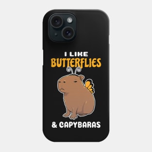 I Like Butterflies and Capybaras Cartoon Phone Case