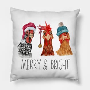 Cute Chickens Christmas Christmas Farm Animal Funny Holiday Pillow