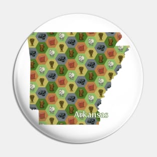 Arkansas State Map Board Games Pin