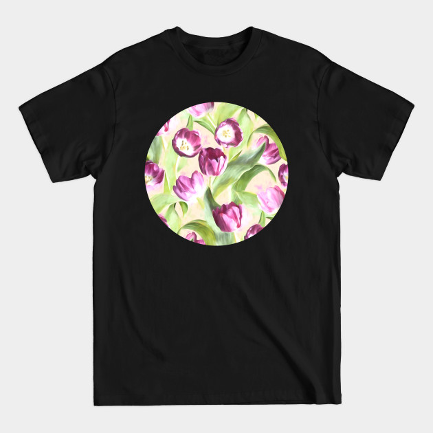 Disover Bright Tulips on Soft Grey - Tulip - T-Shirt