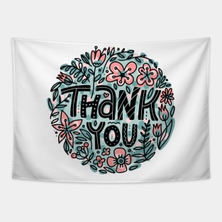 Thank You Doodles Flowers Tapestry
