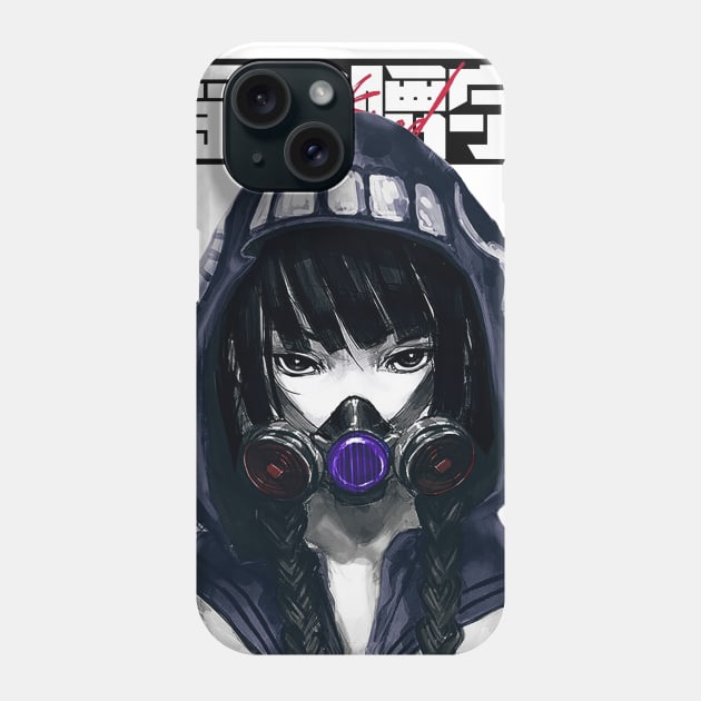 Cyberpunk Girl Gas Mask Phone Case by OWLvision33