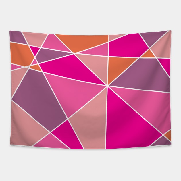 Pink Geometric Pattern Tapestry by LunaMay